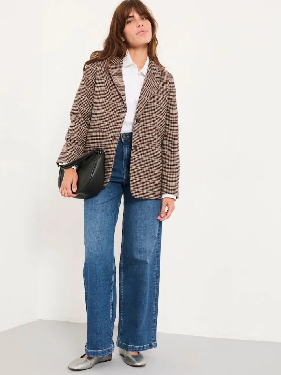 FatFace Alba Brown Check Blazer