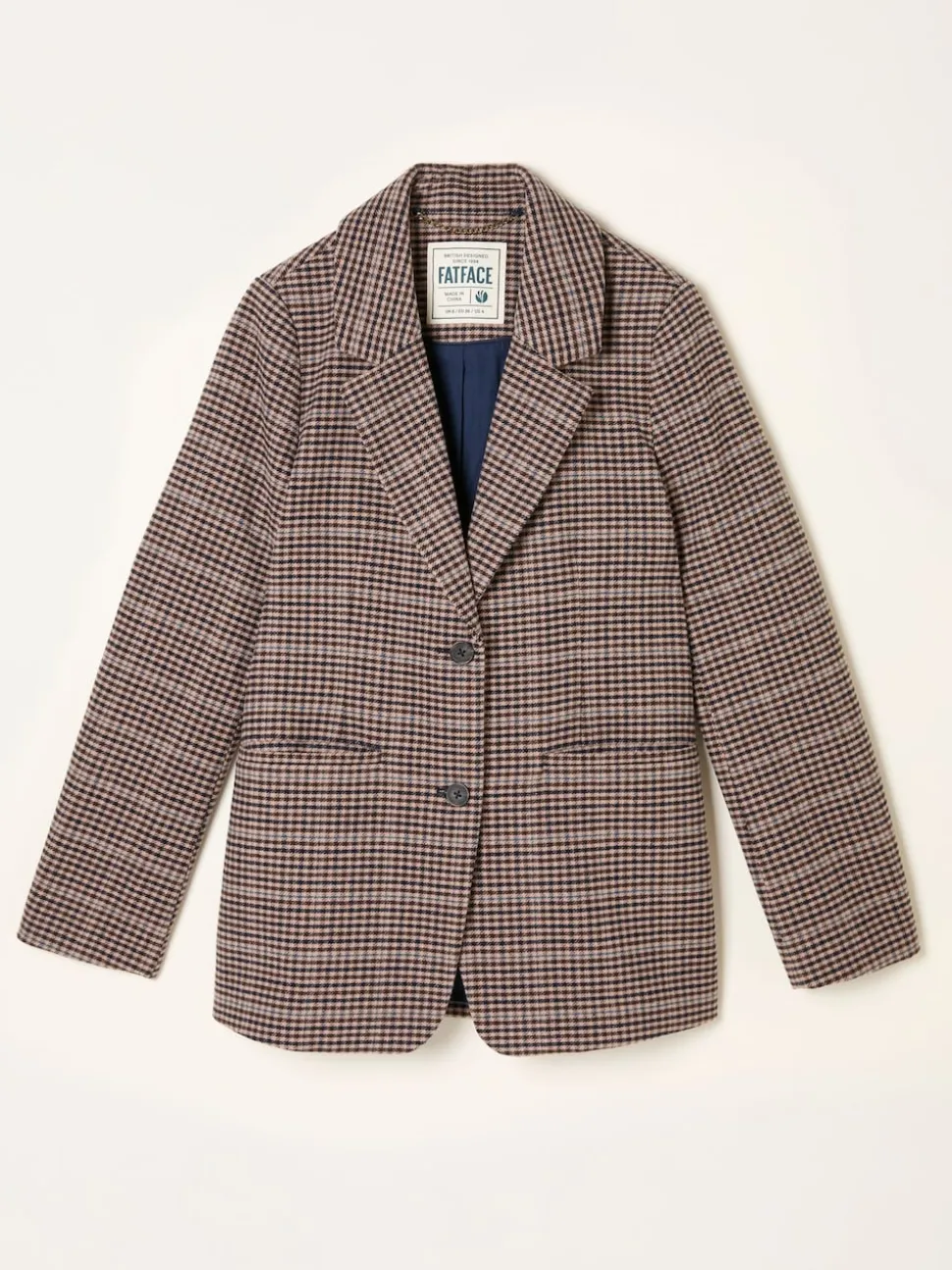 FatFace Alba Brown Check Blazer