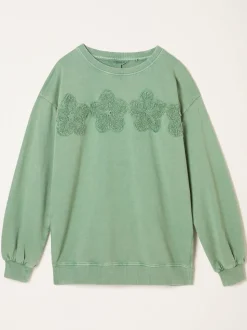 FatFace Alex Jade Green Floral Placement Crew Sweat