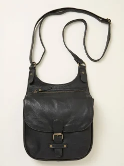 FatFace Anna Black Oiled Crossbody Bag
