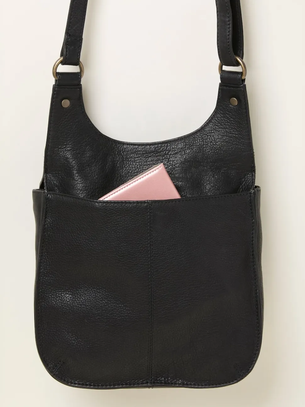 FatFace Anna Black Oiled Crossbody Bag