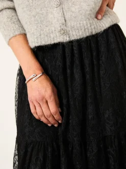 FatFace Annie Black Lace Midi Skirt