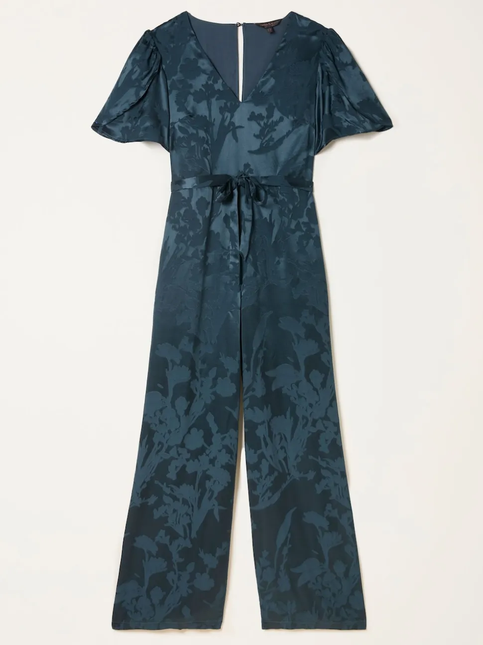 FatFace Azalea Dark Navy Petite Jacquard Jumpsuit