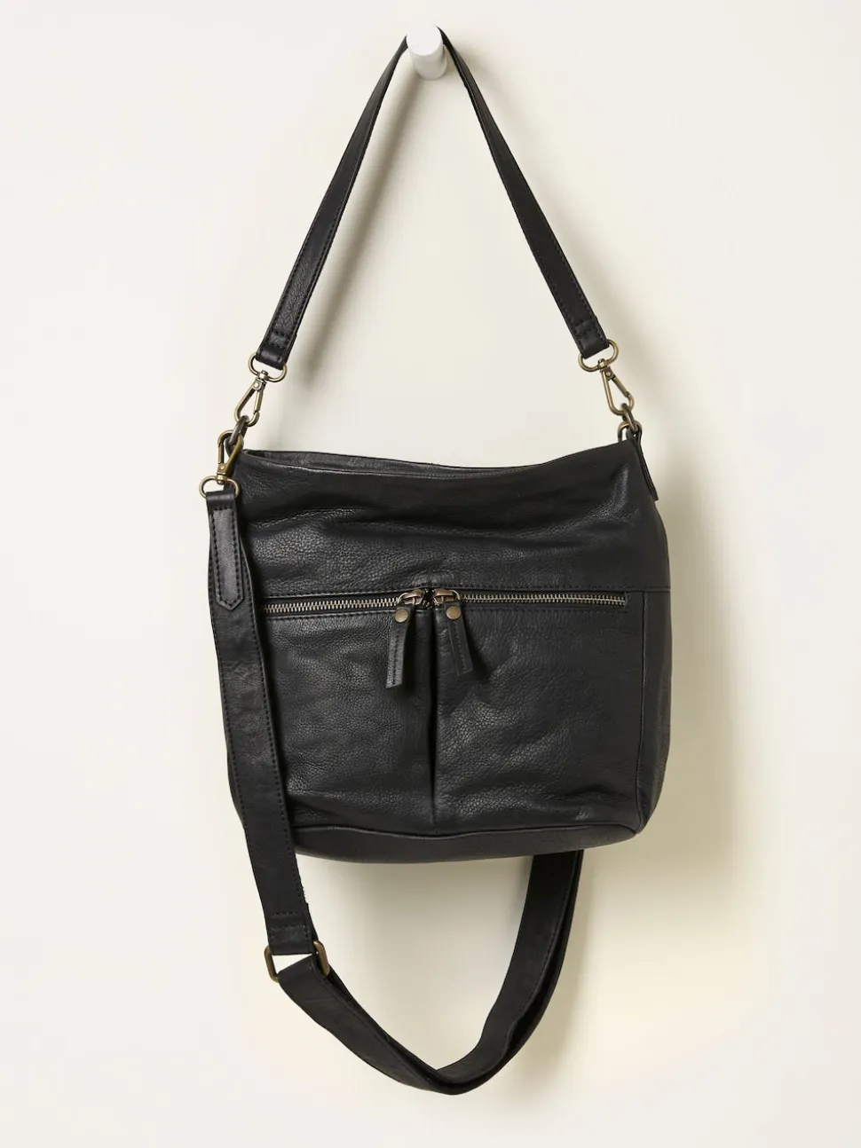 FatFace Bella Black Zip Detail Bag