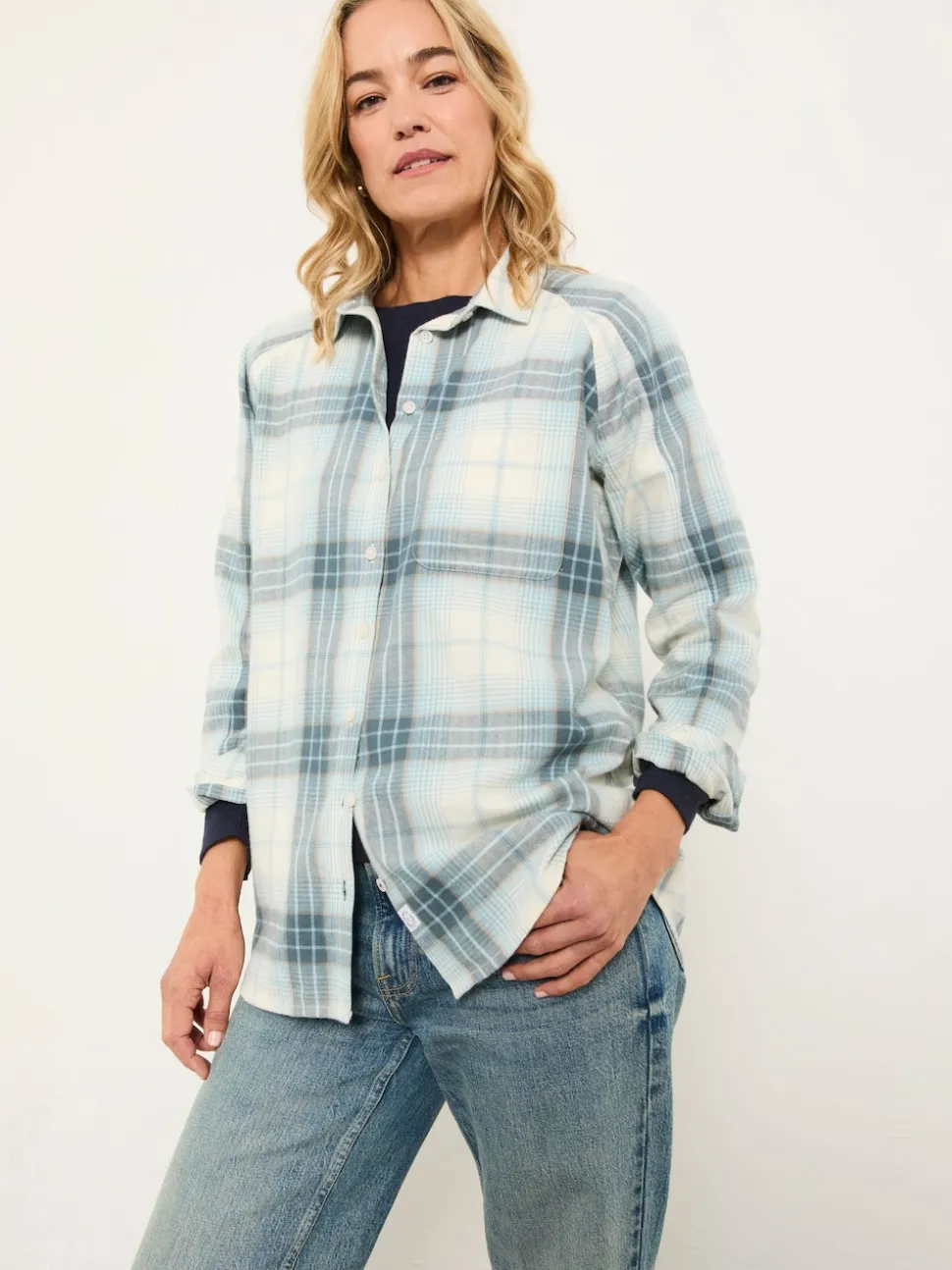 FatFace Bessie Light Blue Check Shirt