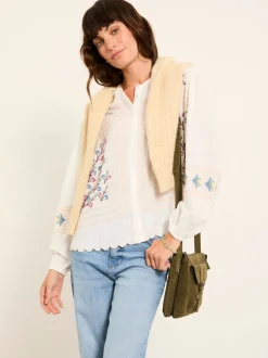 FatFace Betsie Ivory Embroidered Blouse