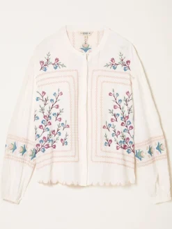 FatFace Betsie Ivory Embroidered Blouse