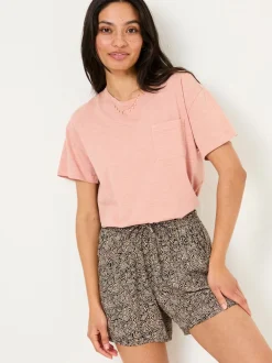 FatFace Black Leaf Dot Flippy Shorts