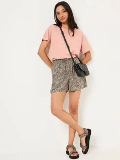 FatFace Black Leaf Dot Flippy Shorts