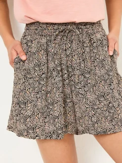 FatFace Black Leaf Dot Flippy Shorts