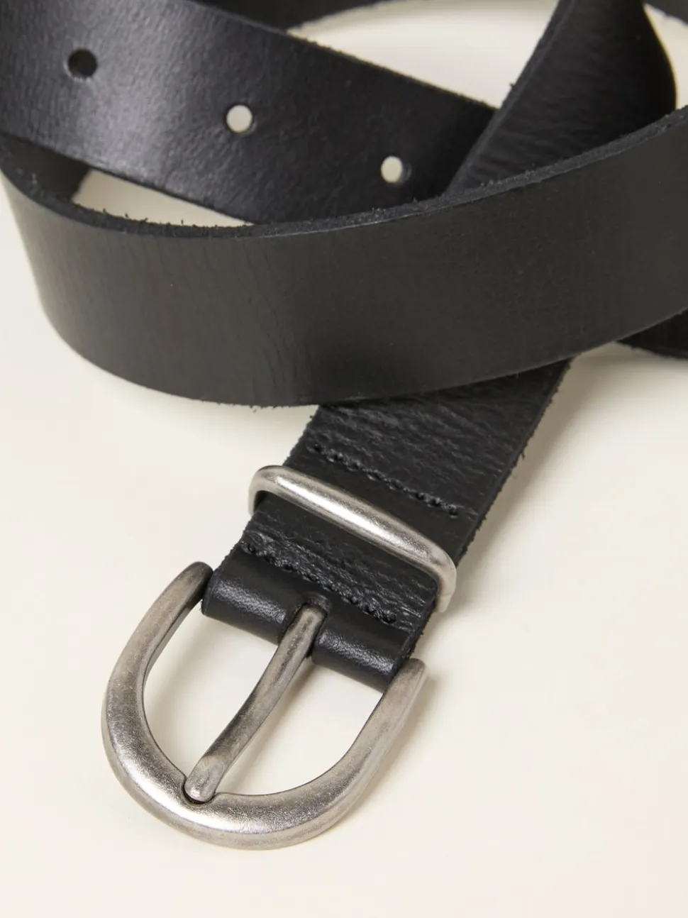 FatFace Black Plain Leather Belt