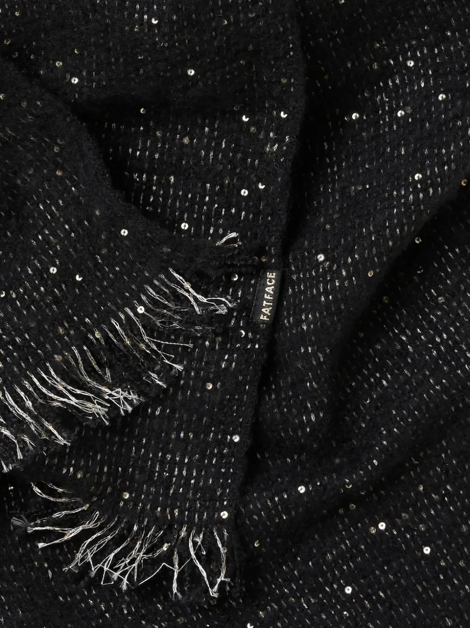FatFace Black Sparkle Scarf