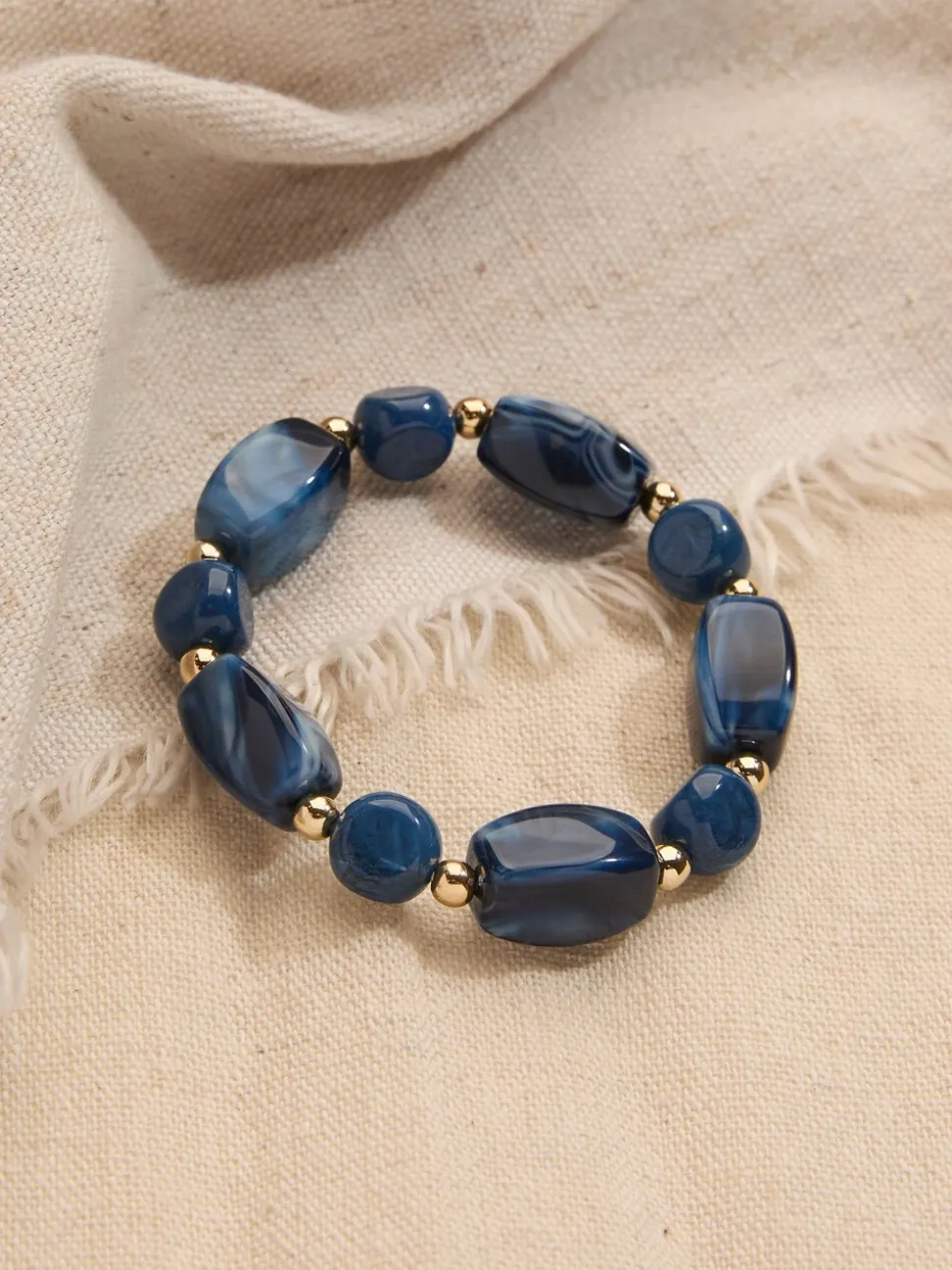 FatFace Blue Beaded Stretch Bracelet
