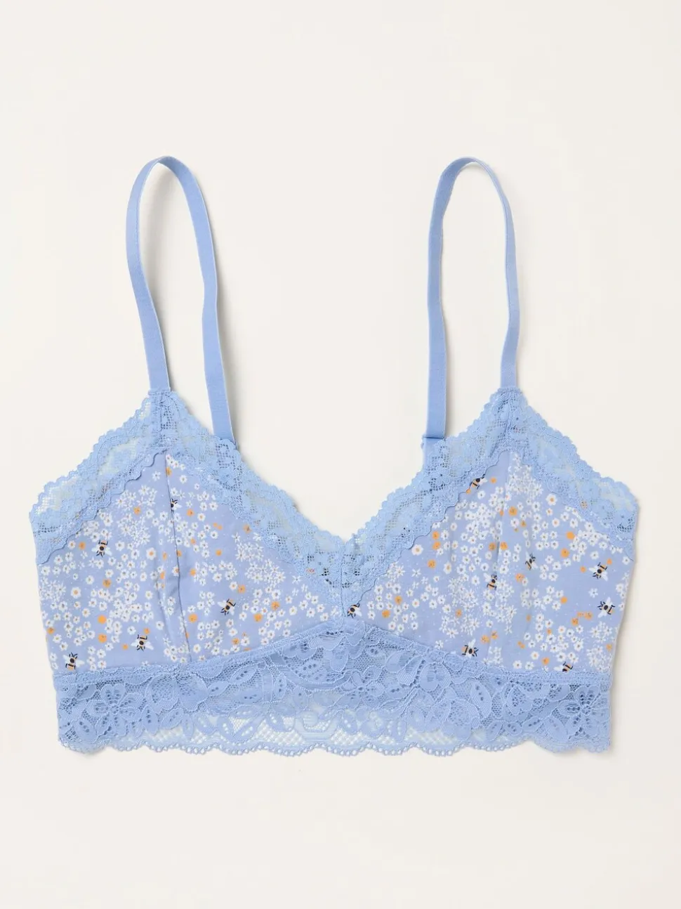 FatFace Blue Bee Floral Bralette