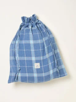 FatFace Blue Metallic Check Pyjama Set