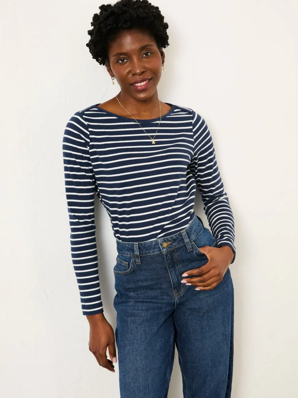 FatFace Breton Navy T Shirt
