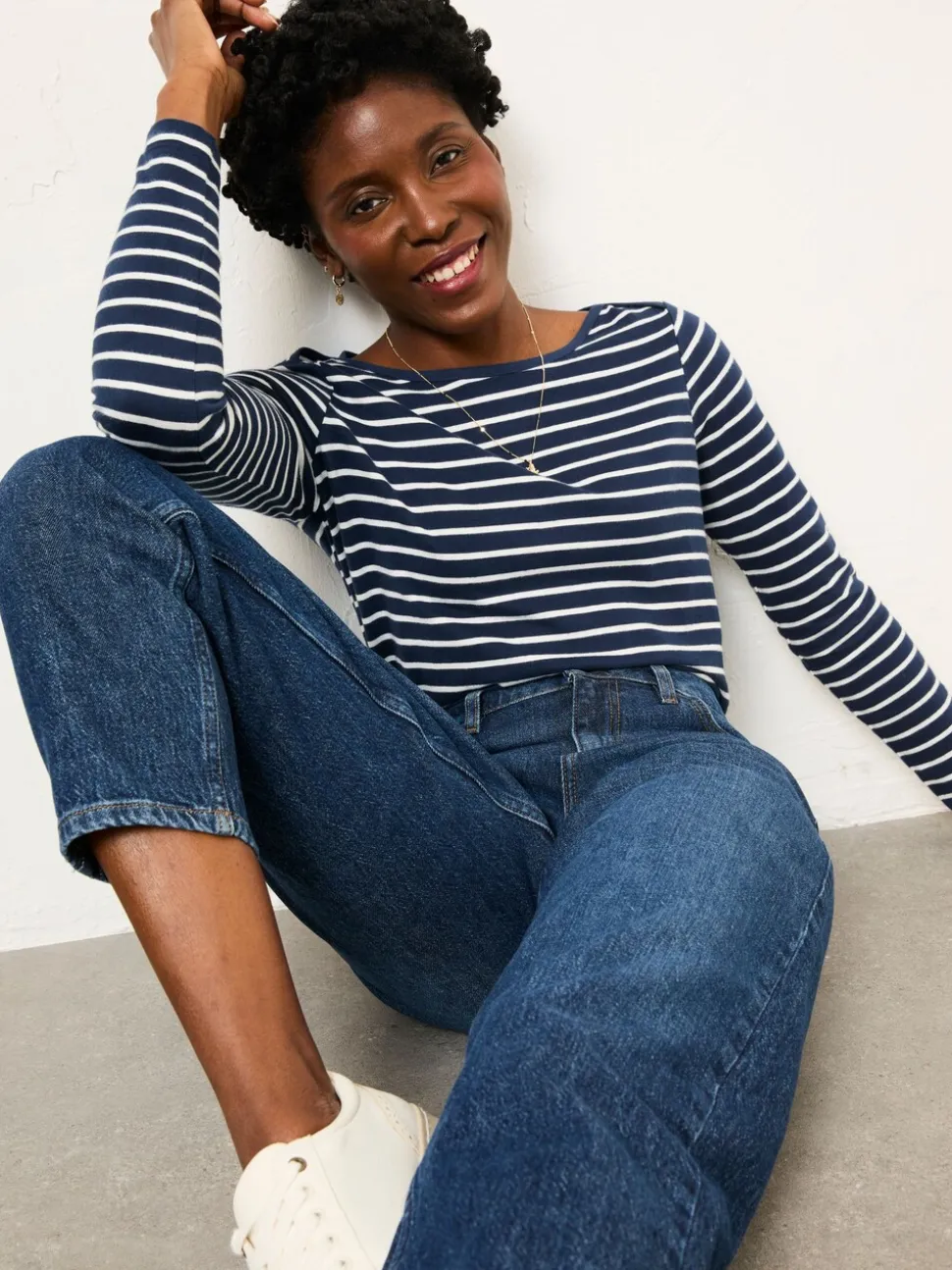 FatFace Breton Navy T Shirt