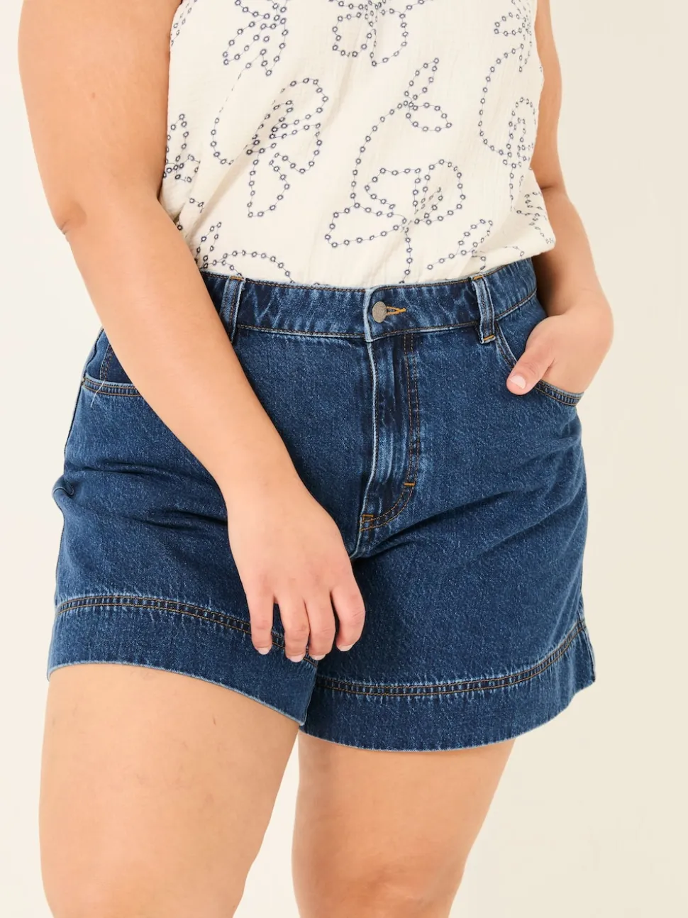 FatFace Broadway Denim Vintage 100% Cotton Denim Shorts