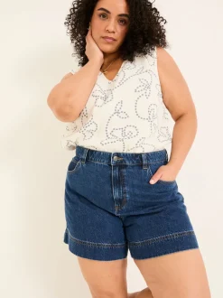 FatFace Broadway Denim Vintage 100% Cotton Denim Shorts