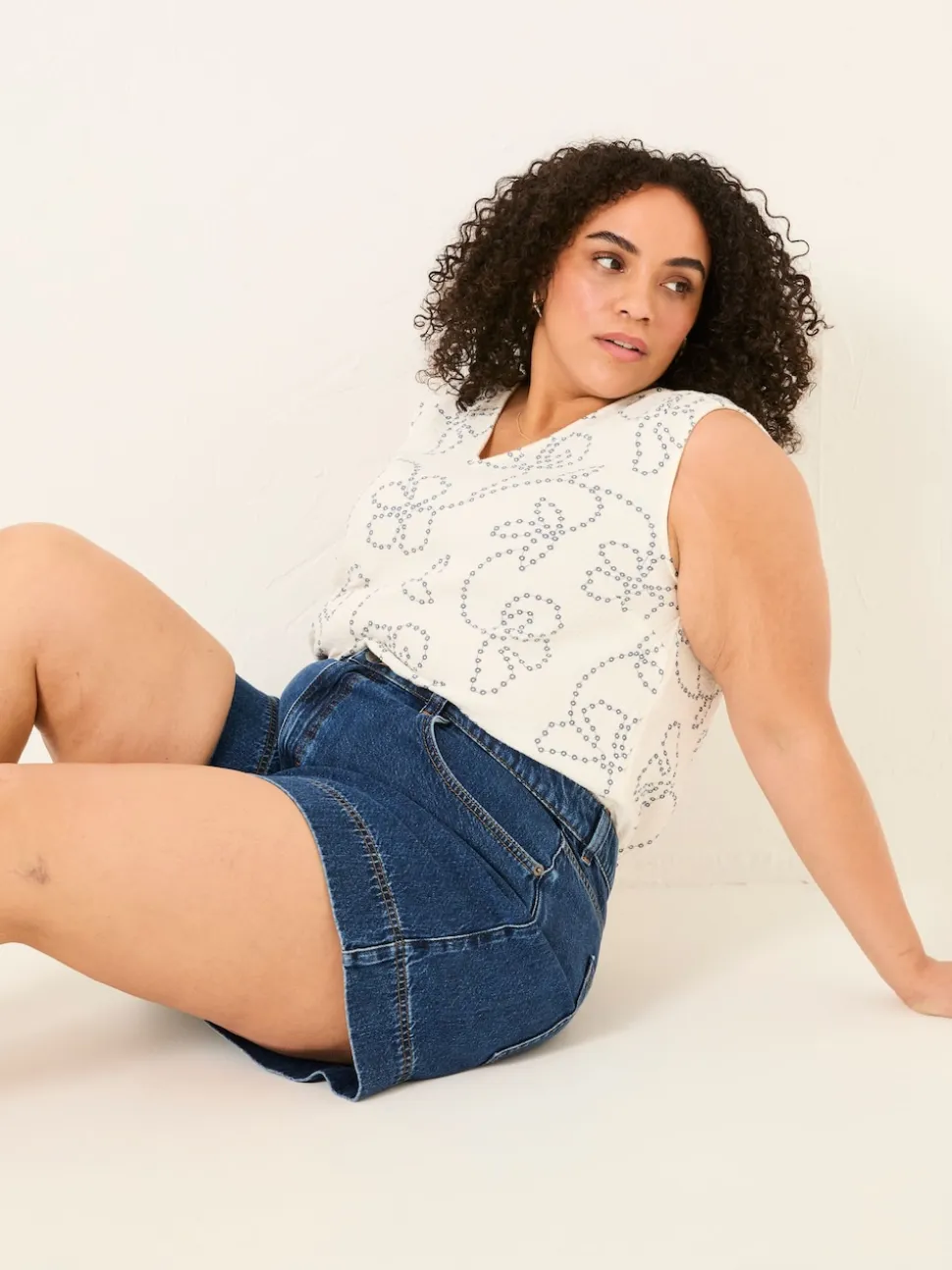 FatFace Broadway Denim Vintage 100% Cotton Denim Shorts