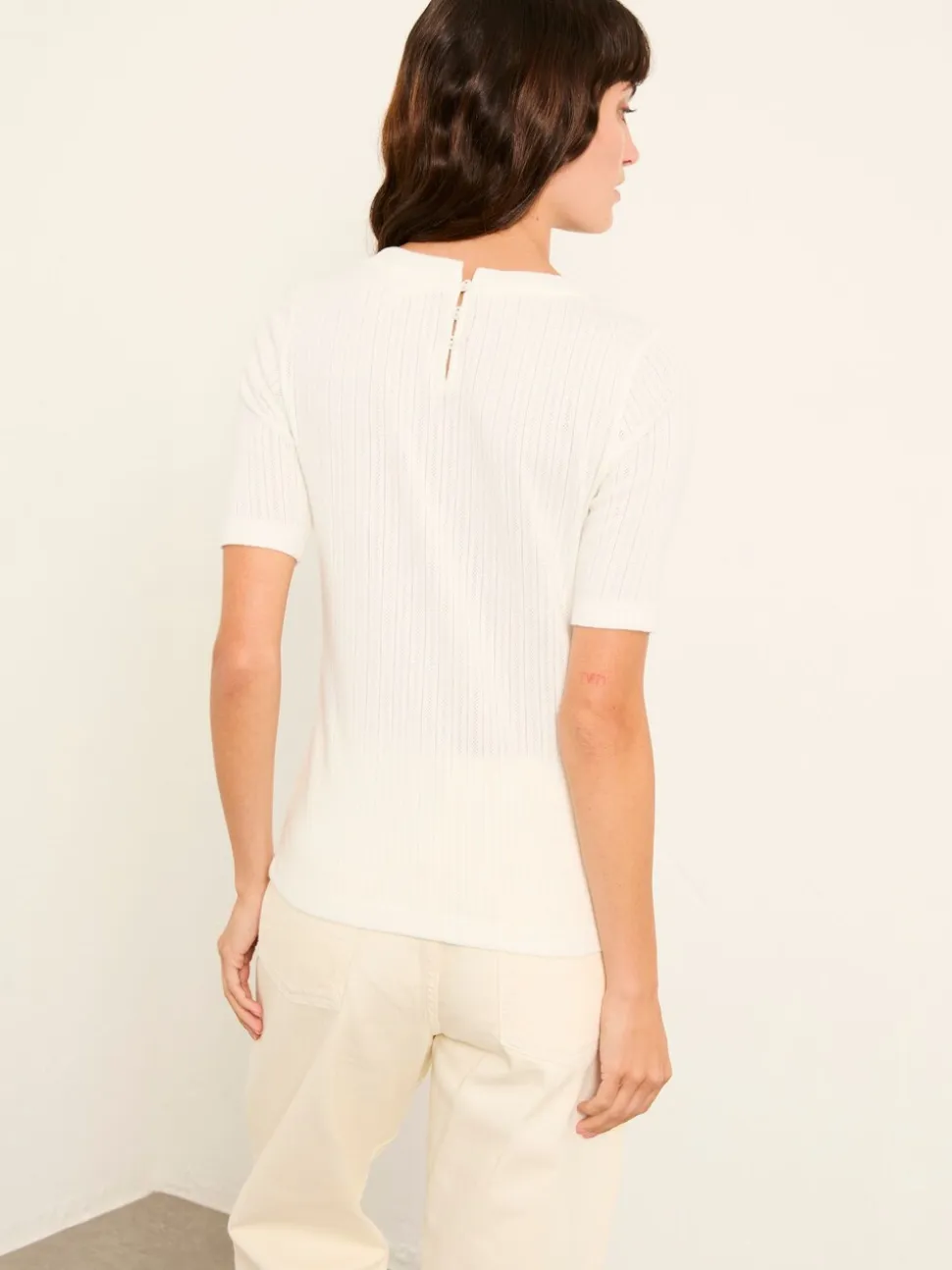 FatFace Callie Ivory Pointelle Top