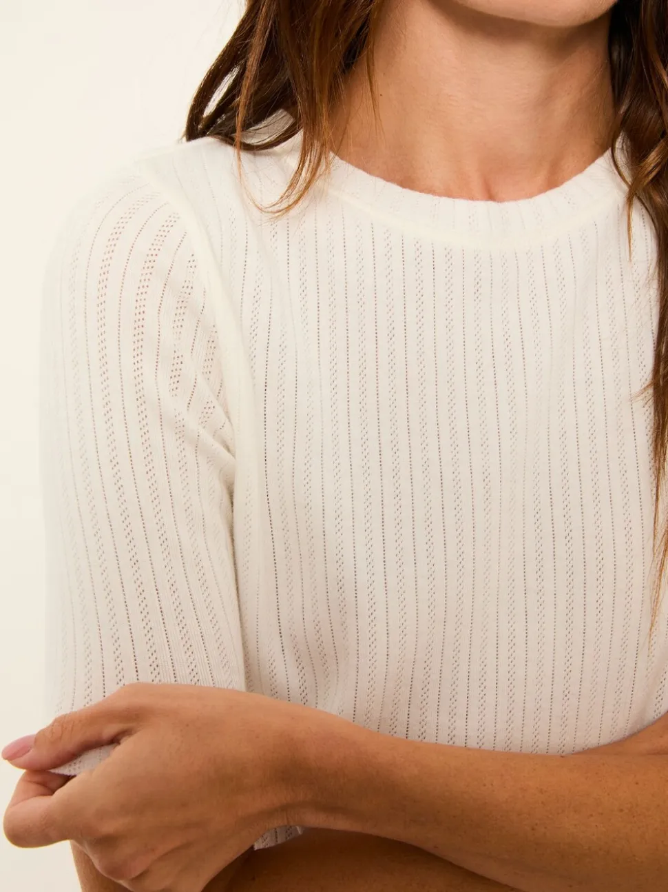 FatFace Callie Ivory Pointelle Top