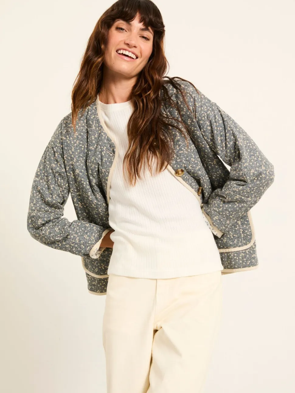 FatFace Callie Ivory Pointelle Top