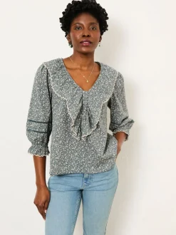 FatFace Carly Blue Ditsy Blouse