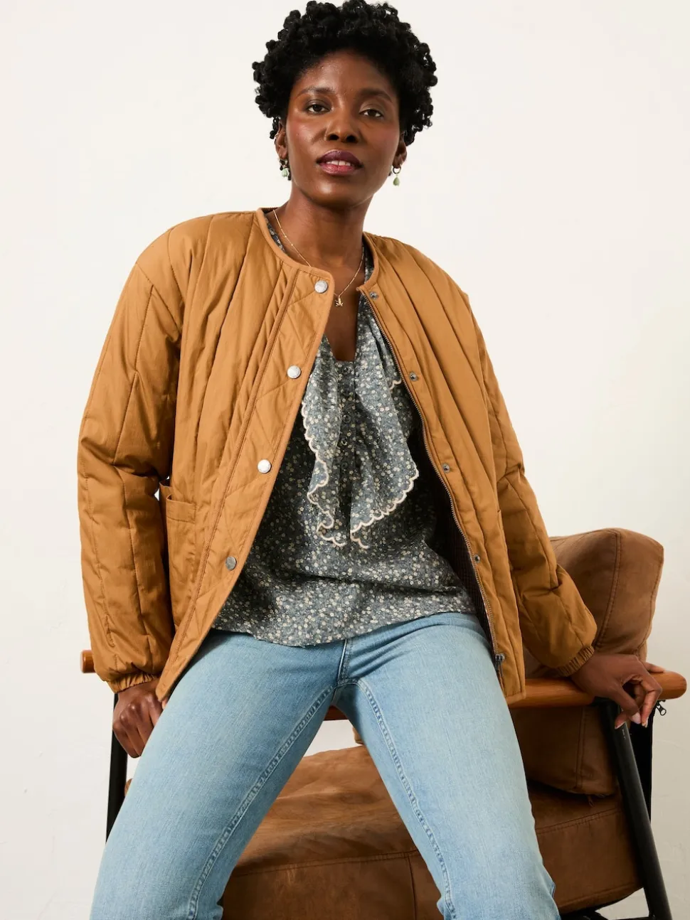 FatFace Carly Blue Ditsy Blouse
