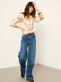 FatFace Carly Ivory Spring Floral Blouse