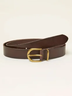 FatFace Chocolate Brown Plain Leather Belt