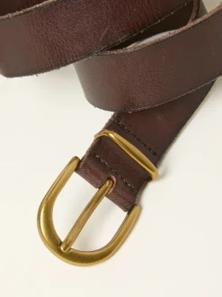 FatFace Chocolate Brown Plain Leather Belt