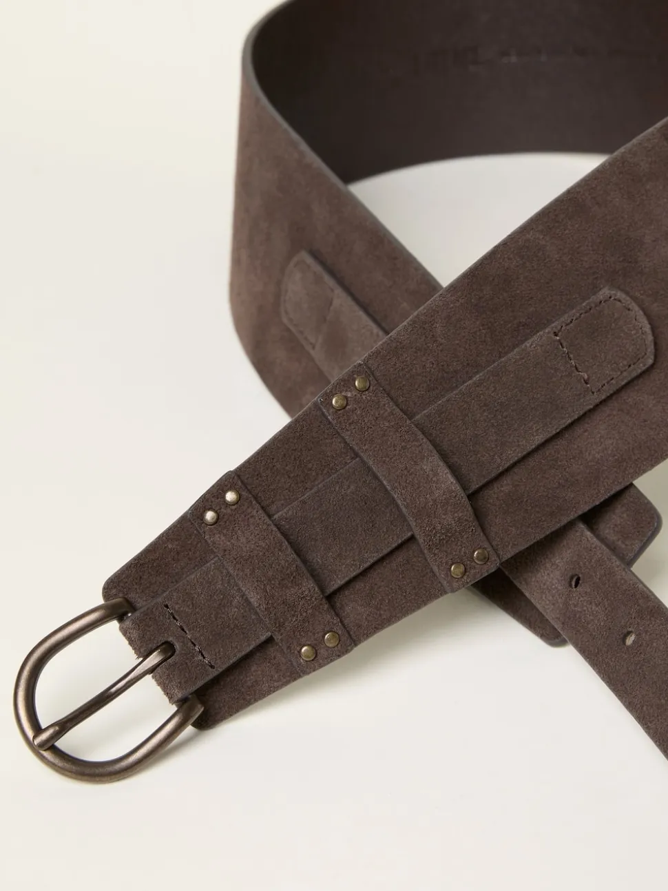 FatFace Chocolate Brown Suede Waist Belt