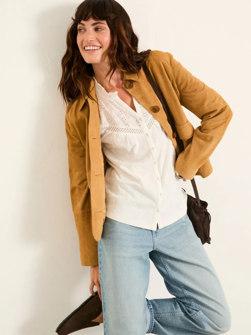 FatFace Claire Ivory Broderie Top
