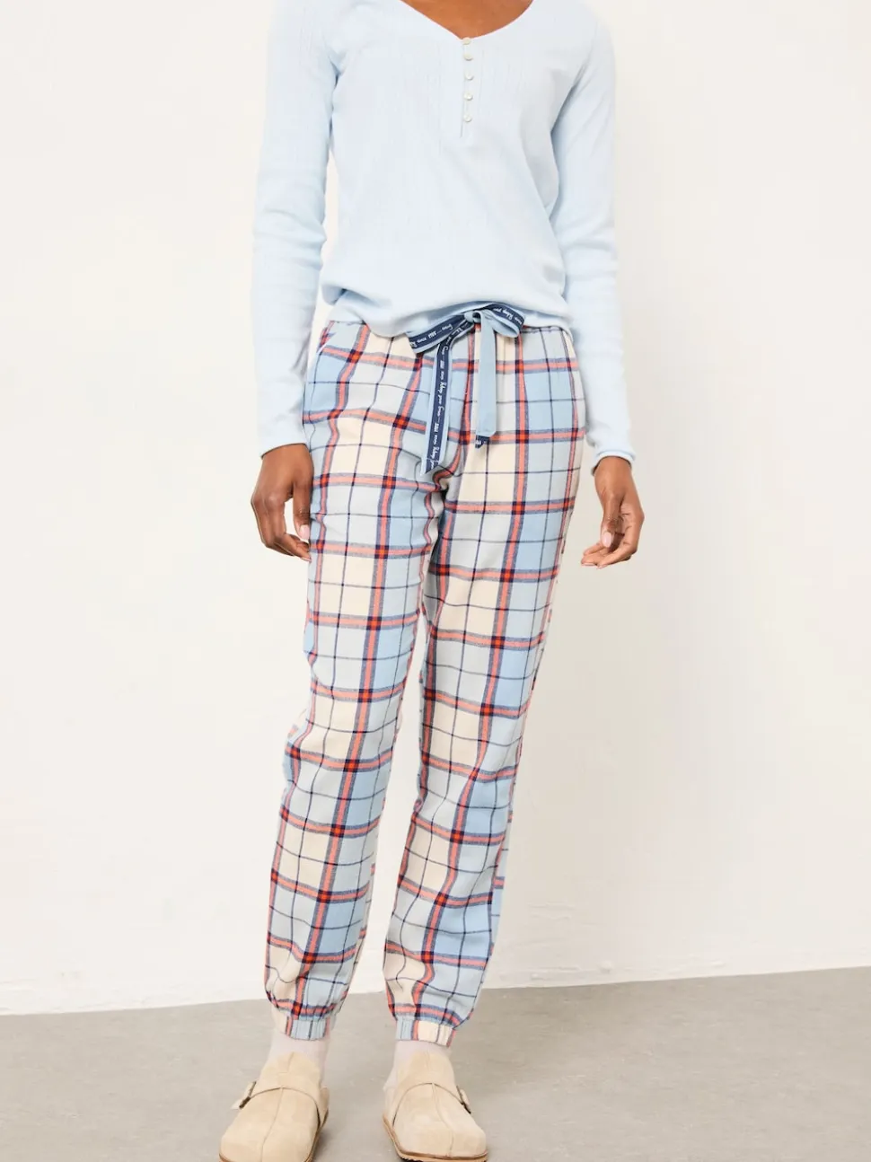 FatFace Cora Blue Check Pyjama Bottom