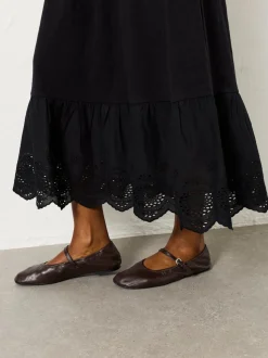 FatFace Demi Black Petite Jersey Midi Dress