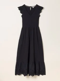 FatFace Demi Black Petite Jersey Midi Dress