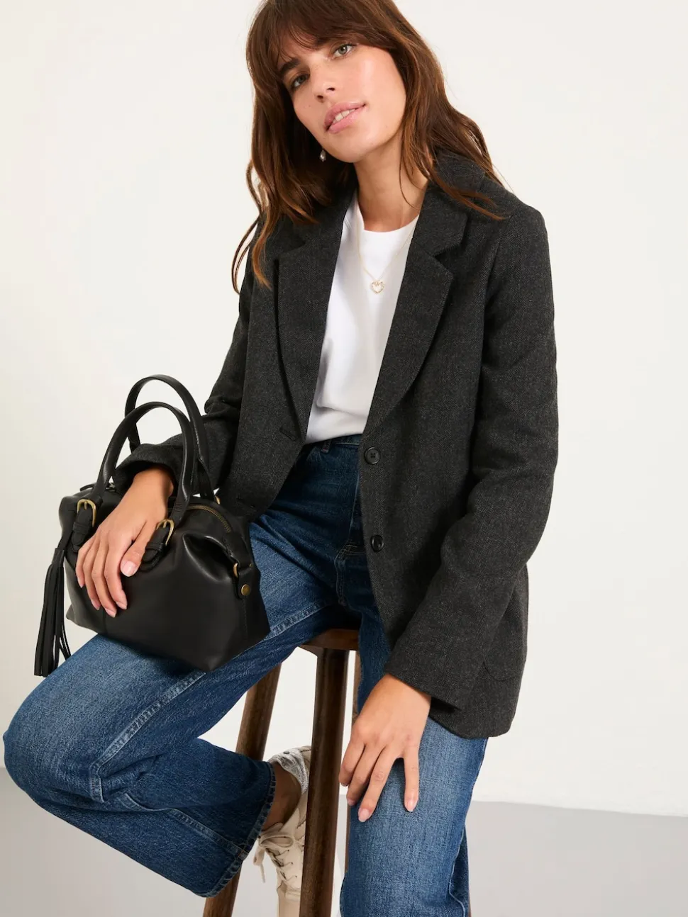 FatFace Etta Charcoal Grey Blazer