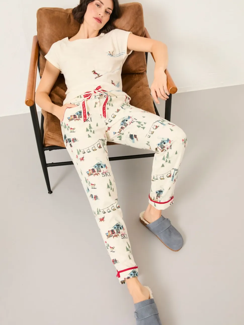 FatFace Eva Ivory Apres Ski Pyjama Bottoms