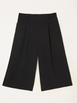 FatFace Evie Black Satin Back Crepe Culotte