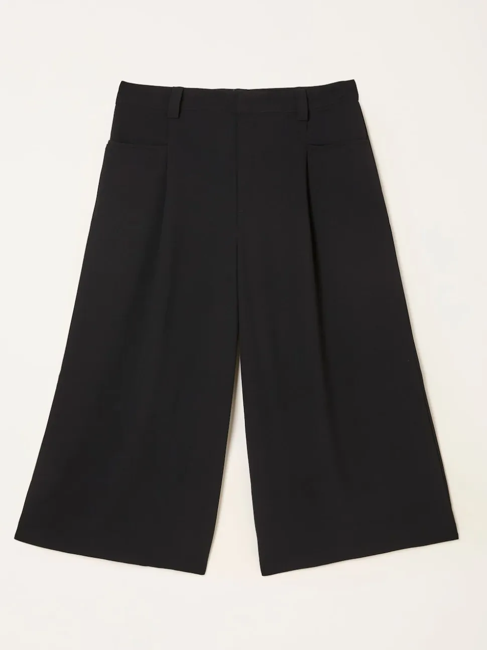 FatFace Evie Black Satin Back Crepe Culotte