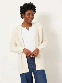 FatFace Ezzie Ivory Knitted Edge To Edge Cardigan