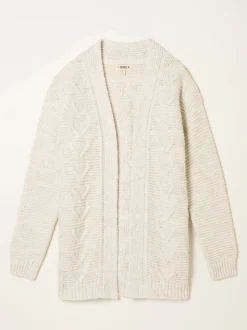 FatFace Ezzie Ivory Knitted Edge To Edge Cardigan