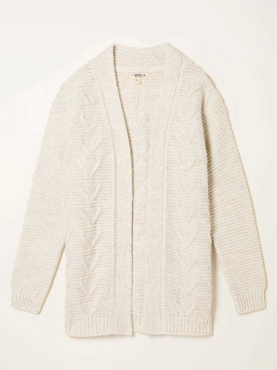 FatFace Ezzie Ivory Knitted Edge To Edge Cardigan