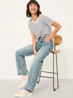 FatFace Filby Bleach Wash Denim Relaxed Straight Jeans