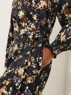 FatFace Fionn Black Floral Petite Jumpsuit