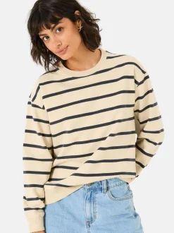 FatFace Georgia Ivory Stripe Crew Sweatshirt