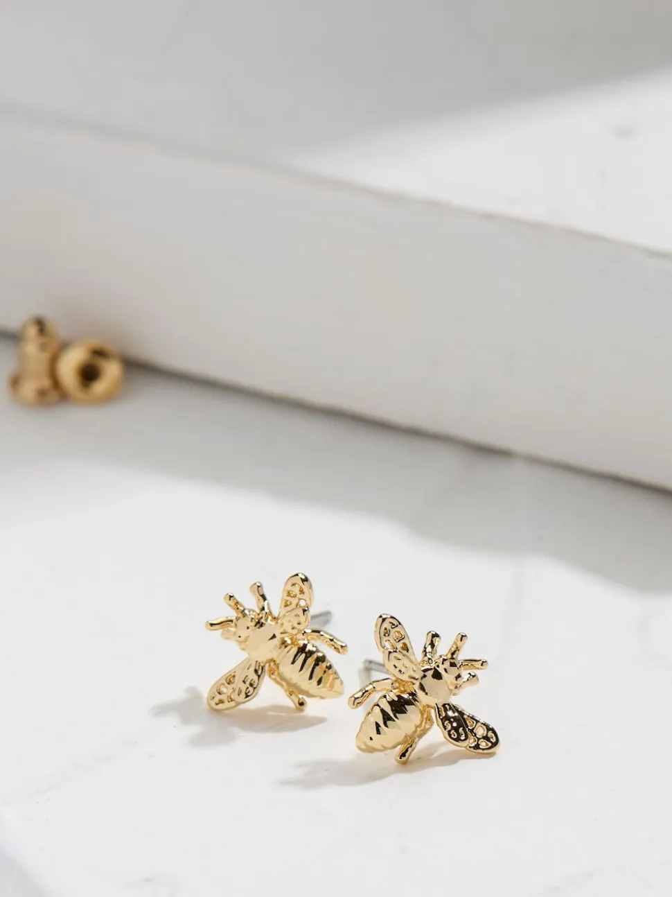 FatFace Gold Tone Bee Stud Earrings
