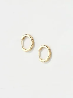 FatFace Gold Tone Gem Huggie Hoops Earrings