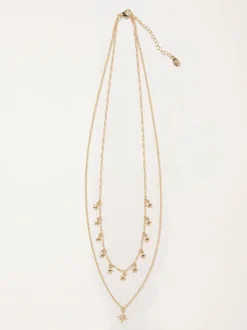 FatFace Gold Tone Star Layered Necklace
